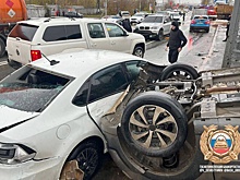 Появились кадры последствий ДТП грузовика с 11 машинами в Уфе, где погибли люди