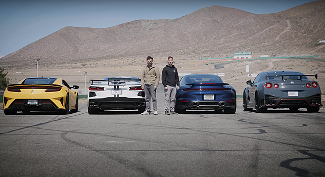 NSX Type S против Corvette C8, 911 Turbo S и GT-R Nismo: четыре спорткара в дрэг-гонке