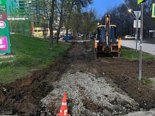 Вдоль улицы Советской в Ижевске начали демонтировать старый тротуар
