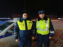 Свердловские автоинспекторы выручили автоледи из снежного плена