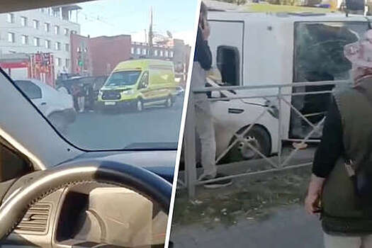 В Омске перевернулась маршрутка, пострадали девять человек