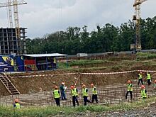 Бойцы студотрядов из Ростова, Новочеркасска и Зернограда строят в Донской столице жилой дом