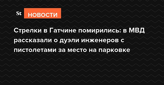 Стрелки в Гатчине помирились: в МВД рассказали о дуэли инженеров на пистолетах за место на парковке