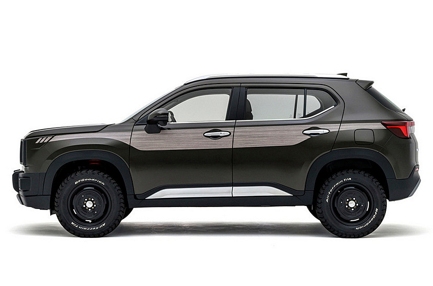 Кроме того, появляются покрышки BF Goodrich и некрашеная вставка в нижней части переднего бампера. При этом из-за возможных юридических проблем от узнаваемой решётки с семью прорезями авторы отказались.