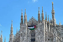 На фасаде Миланского собора появился флаг Палестины