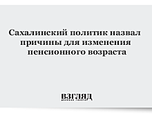 Сахалинский политик назвал причины для изменения пенсионного возраста