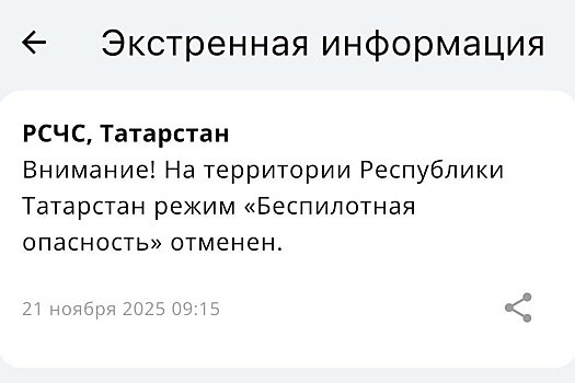 В Татарстане почти пять часов длился режим беспилотной опасности