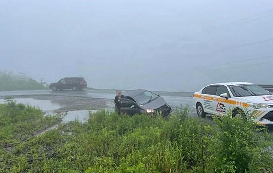 «Виноват и возмущается». На трассе Седанка – Патрокл автомобиль слетел с дороги