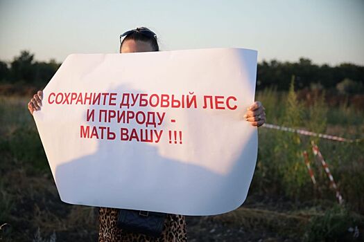 Участницу пикета против вырубки дубов в Средней Ахтубе доставили в РОВД