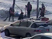 В Улан-Удэ на видео попал кульбит пешехода в момент ДТП