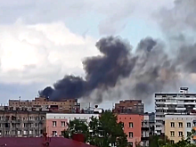В Москве горит комплекс "Усадьба Банная"