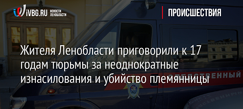Жителя Ленобласти приговорили к 17 годам тюрьмы за неоднократные изнасилования и убийство племянницы