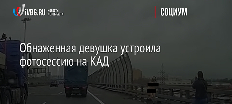 Обнаженная девушка устроила фотосессию на КАД