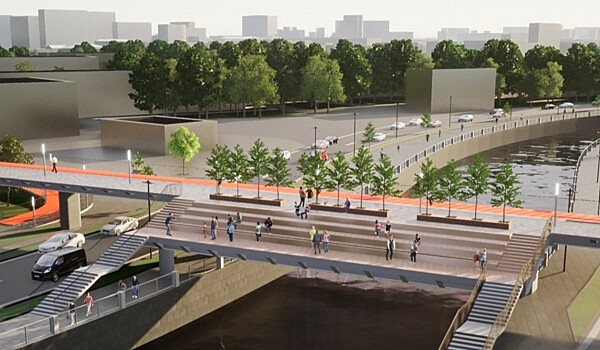 Велопешеходный мост со смотровой площадкой откроют в Москве в 2025 году