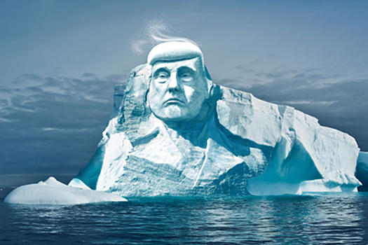 Экологи вырубят огромную голову Трампа во льдах