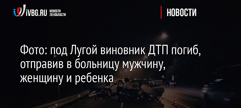 Фото: под Лугой виновник ДТП погиб, отправив в больницу мужчину, женщину и ребенка
