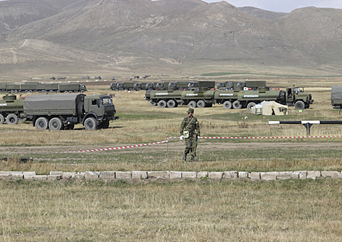 Подразделения МТО российских и армянских вооруженных сил развернули на полигоне Баграмян склады с боеприпасами для обеспечения совместного учения