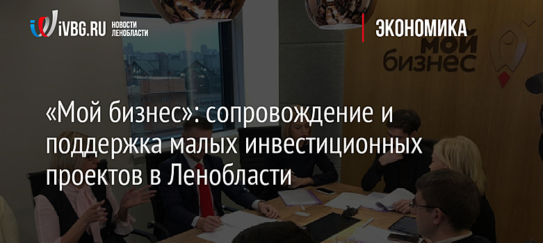 «Мой бизнес»: сопровождение и поддержка малых инвестиционных проектов в Ленобласти