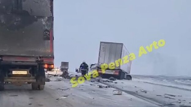 В Мокшанском районе жестко столкнулись две фуры