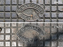 Вандалы уничтожили надпись на уникальной крышке люка ростовского механического завода