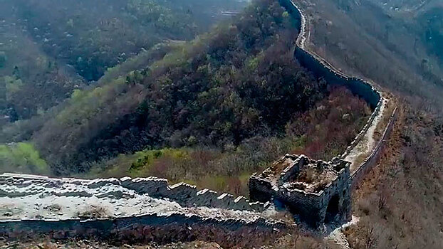 Дрон сделал редкие кадры «самой прекрасной части» Великой Китайской стены