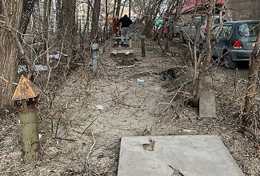 В Новосибирске у школы №177 нашли опасные погреба и деревья