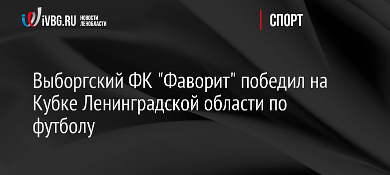 Выборгский ФК "Фаворит" победил на Кубке Ленинградской области по футболу