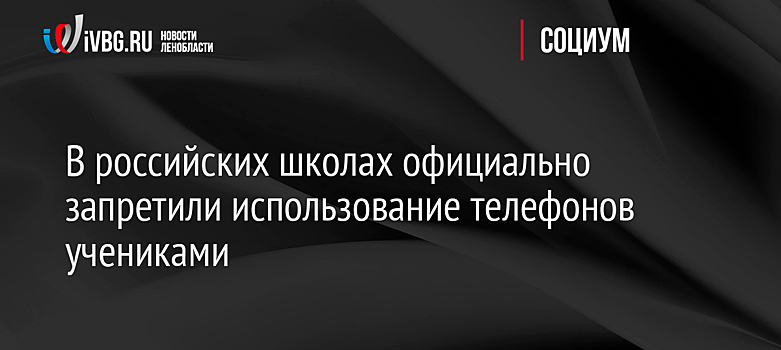 В российских школах официально запретили использование телефонов учениками