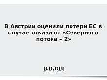 В Австрии оценили потери ЕС в случае отказа от «Северного потока – 2»