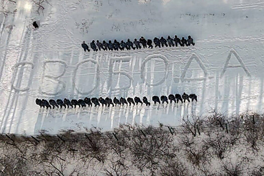 В Москве задержали людей, которые в форме ОМОНа снялись у надписи «Свобода»