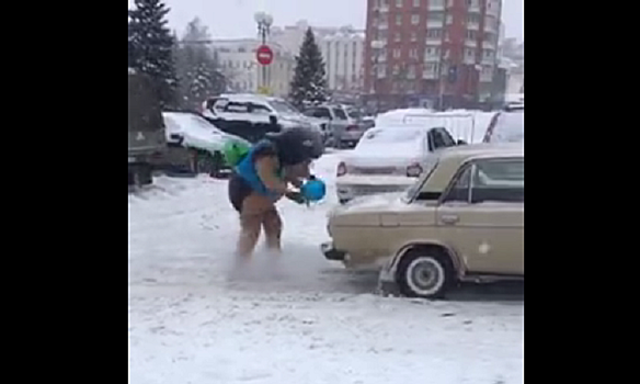 В Пензе огромный еж помог водителю забуксовавших «Жигулей»