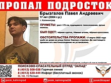 Ушёл из дома и не вернулся: в Калининграде ищут 17-летнего подростка