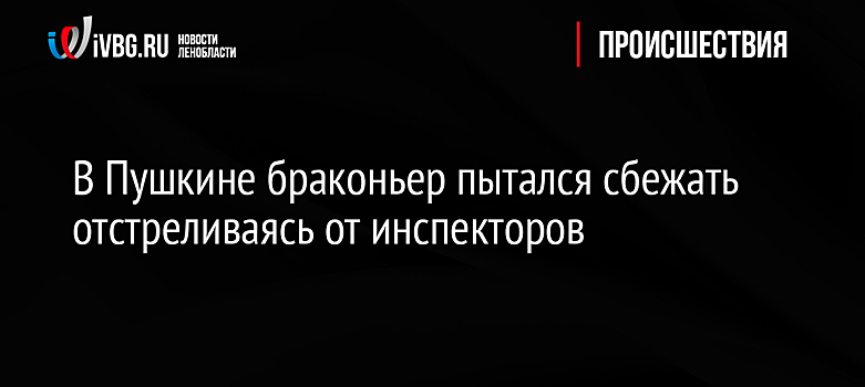 В Пушкине браконьер пытался сбежать отстреливаясь от инспекторов