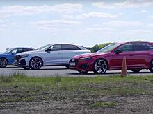 Audi RS Q3 Face, RS4, RS Q8 сравнили в драг-гонке