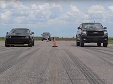 Автобаттл: Dodge Challenger Hellcat vs Chevrolet Tahoe
