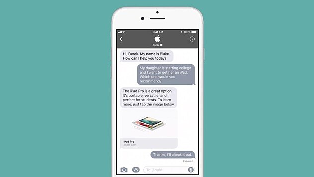 Apple business chat options