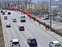 В Приморском крае провели парад в честь 1 Мая