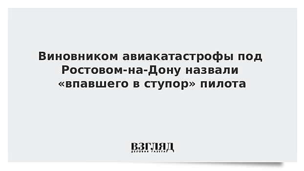 Виновником авиакатастрофы под Ростовом-на-Дону назвали «впавшего в ступор» пилота