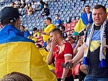 На матче Украина – Швеция болельщику с российским флагом порвали футболку