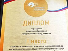 Донская столица удостоена Диплома Правительства Ростовской области 1 степени