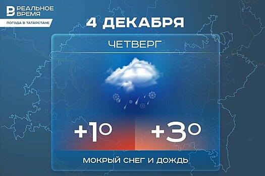 Сегодня в Татарстане ожидается мокрый снег и до +3 градусов