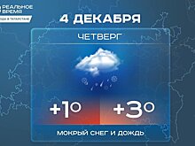 Сегодня в Татарстане ожидается мокрый снег и до +3 градусов