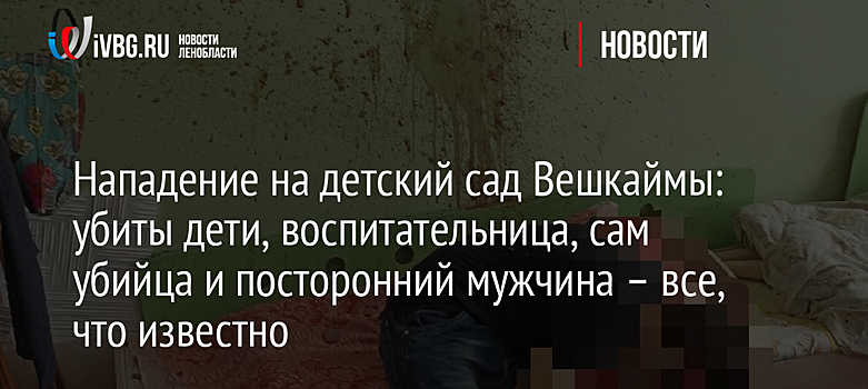 Нападение на детский сад Вешкаймы: убиты дети, воспитательница, сам убийца и посторонний мужчина – все, что известно