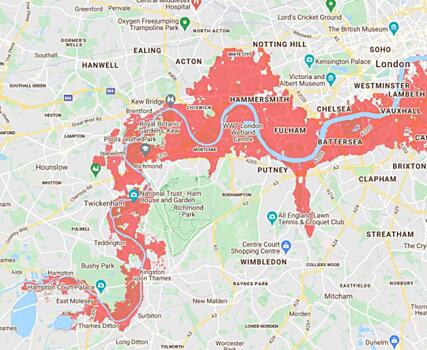 В Англии создали карту будущих затоплений Лондона: Новости ➕1, 28.07.2021