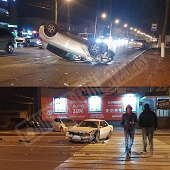 Жёсткое лобовое ДТП в Приморье: машина перевернулась на крышу