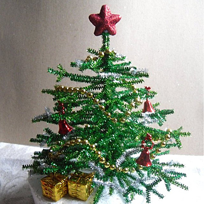 Золотые елки из мишуры - купить в интернет-магазине l2luna.ru