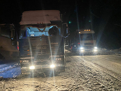 На челябинской трассе затруднено движение из-за сломавшейся фуры