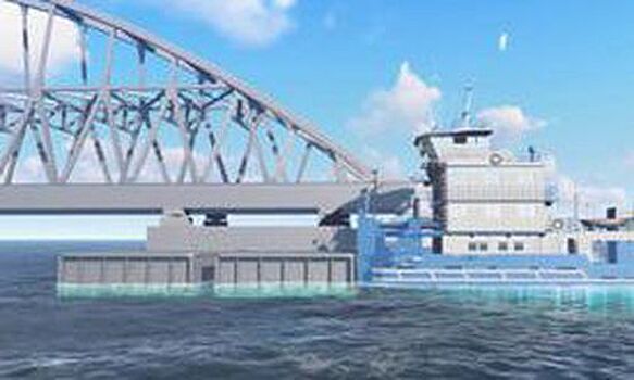 Спущены на воду понтоны для перевозки арок Крымского моста
