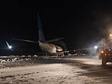 В аэропорту Перми лайнер при взлете врезался в сугроб
