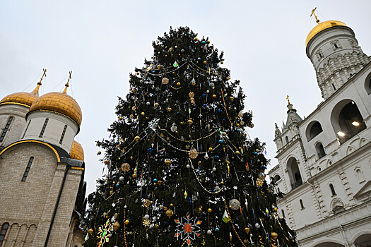 Кремлевскую елку подготовили к Новому году и Рождеству